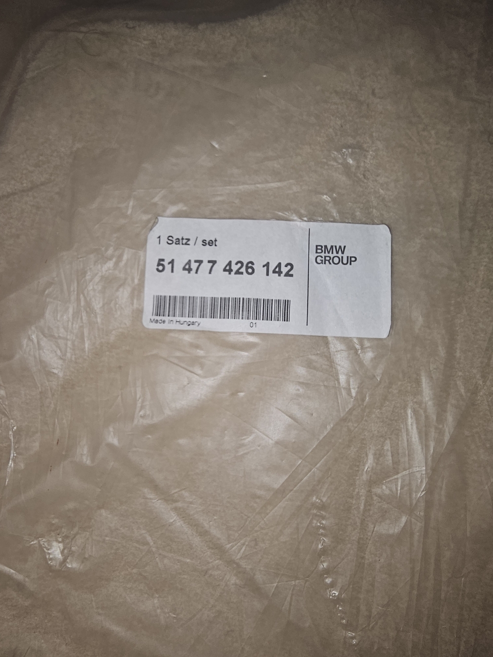 BMW Beige Floor Mat Set with BMW Group Label - Picture 2 of 6